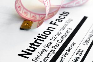 Nutrition facts and measure tape