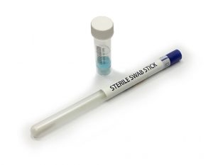 Cheek swab stick with tube